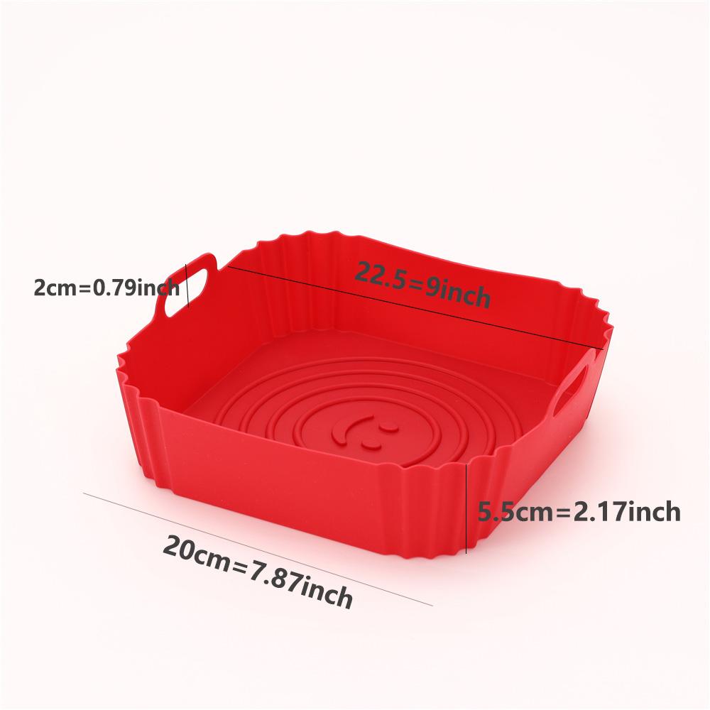 1PC 22cm Reusable Airfryer Pan Liner Accessories Silicone Air Fryers Oven Baking Tray Pizza Fried Chicken Airfryer Silicone Basket