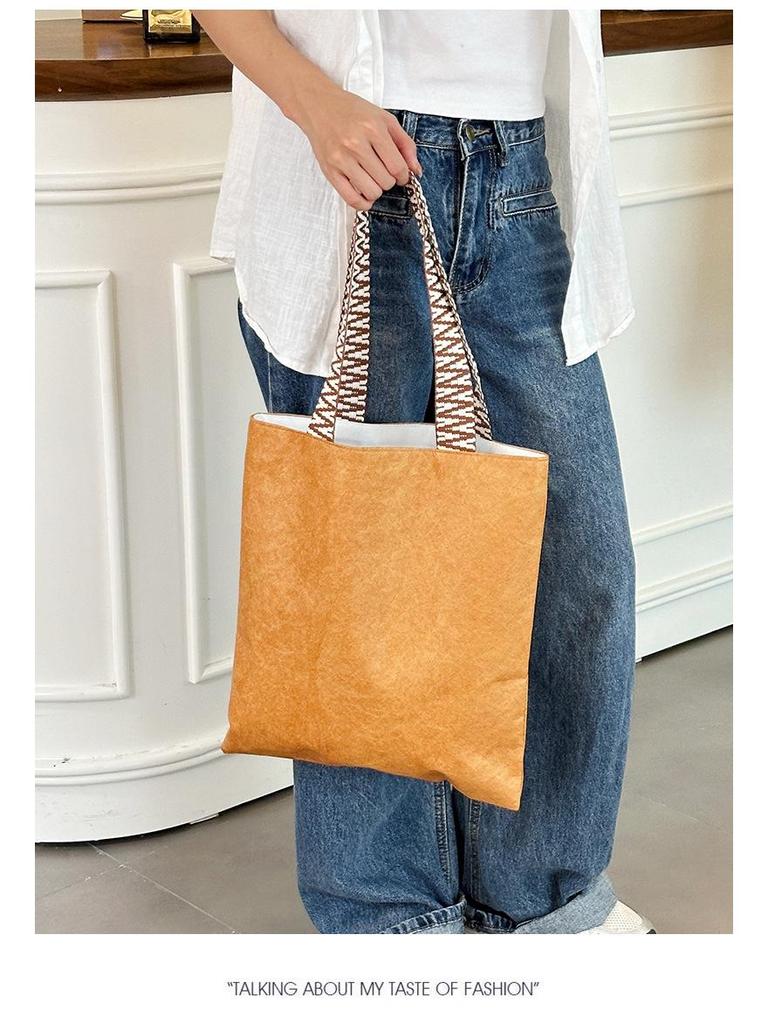 Водонепроницаемая крафт-бумажная сумка-тоут DuPont - Креативный подарок и ретро-сумка через плечо с печатью логотипа