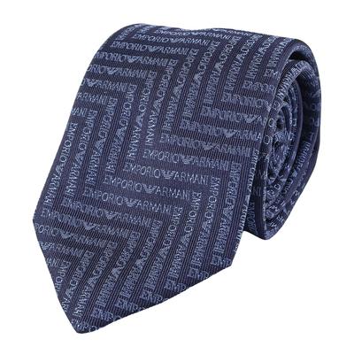 [Emporio Armani] Мужской галстук Emporio Armani, ширина 7,5 см, 100% шелк, узор «елочка», синий, СДЕЛАНО В ИТАЛИИ, 340075 3R604 05236 [Товар]