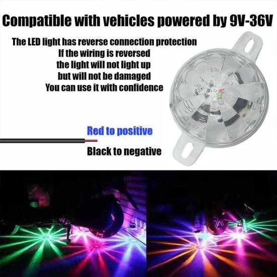 LED Chassis Lights 9-36V Waterproof Watermelon Lights Multi-Color Motorcycle Underbody Lights Flashing Atmosphere Warning Lights for Cars Trucks ATVs