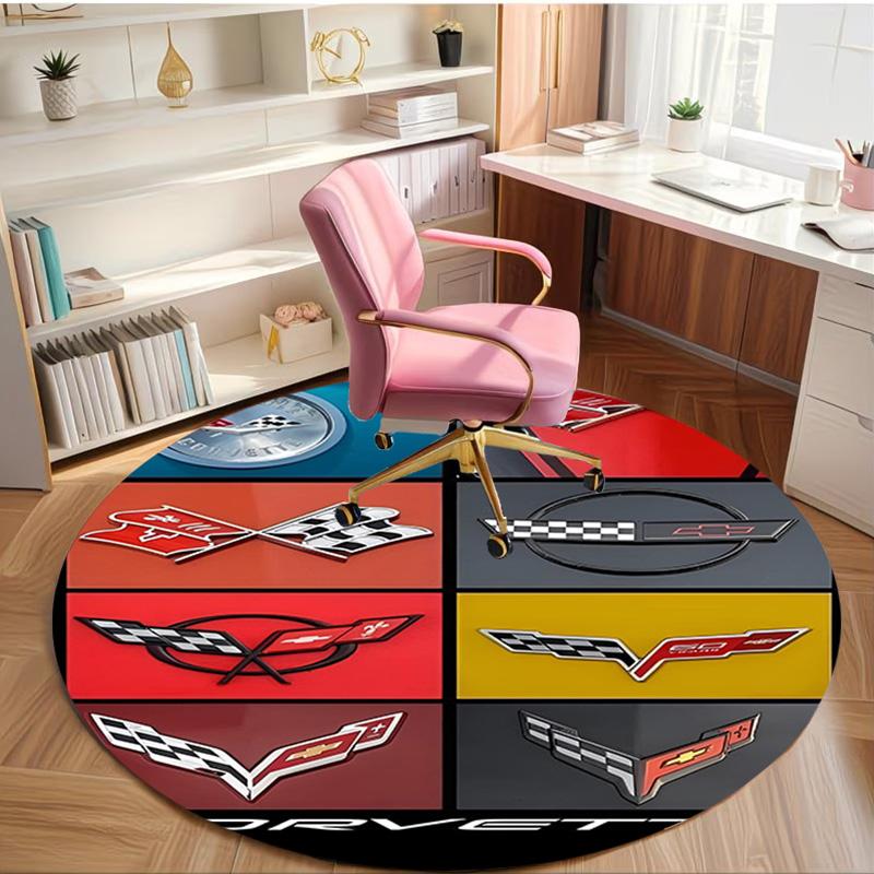 Sports car Print Round Rug, Washable Floor Carpet, For Entryway Dorm Laundry Room Office Study, Home Decor Birthday Christmas Gift