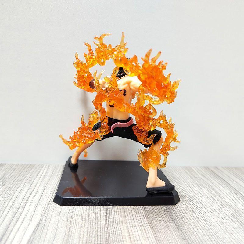 Anime Ace One Piece Led Figures Lamptoys Action Figure 16cm Led Fire Effect Manga Nightlights Christmas Gift Pvc Model Ace Doll