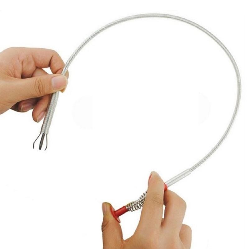 Flexible Claw Grabber Pickup Tool Long Reach Drain Pipe Sink Cleaner Retriever For Hair Debris Foreign Object Removal