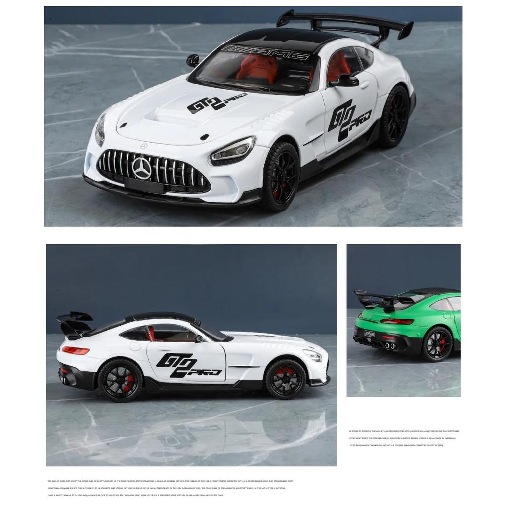 1/24 Mercedes Benzs AMG GT Alloy Miniature Car Diecast Metal Scale Model Car Sound and Light Collection Children Toy Vehicles Gifts