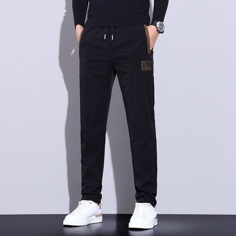 2024 Autumn Casual Pants For Men, Versatile, Loose, Sports Style, With Thick Velvet