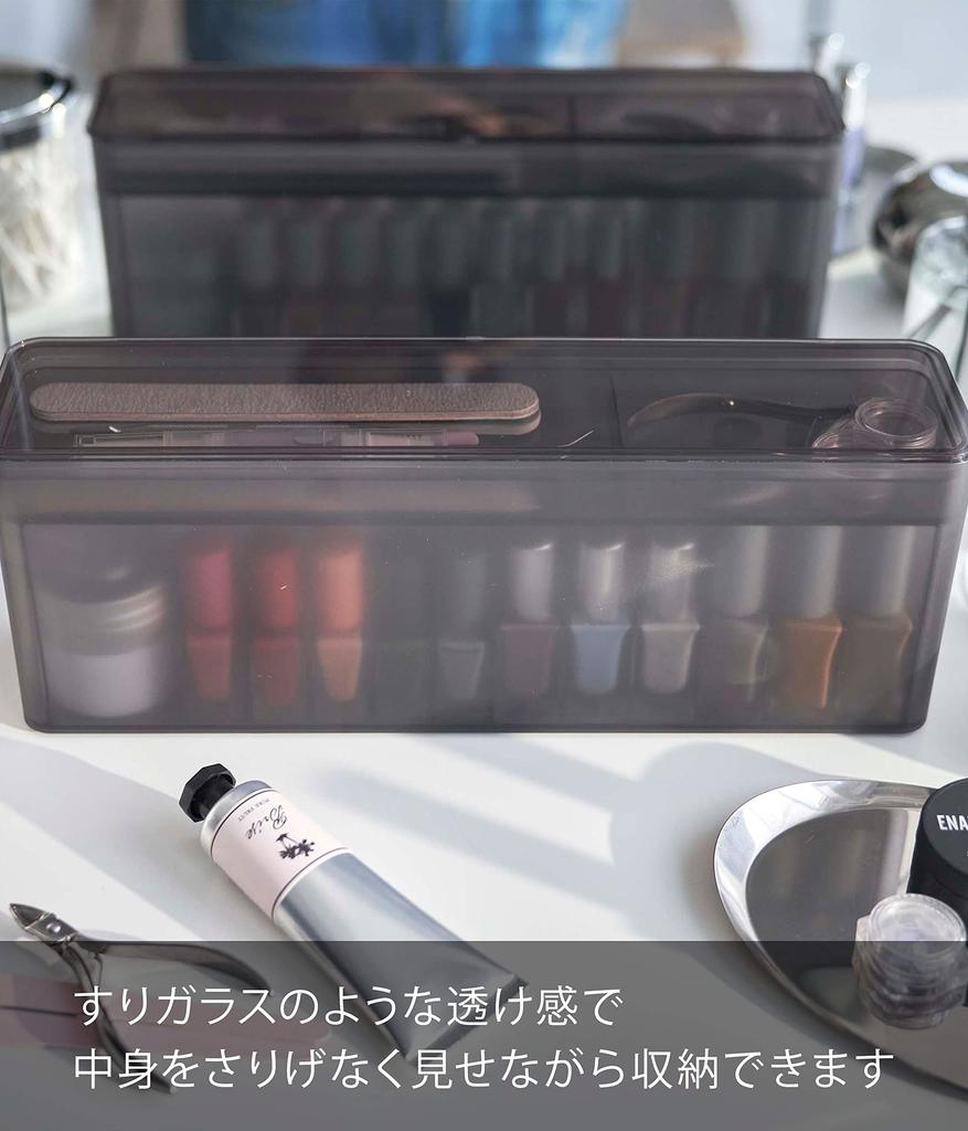 Yamazaki Jitsugyo 8063 Кейс для хранения ногтей, черный, Ш33 x x В12 см, башня, большая емкость, для хранения средств по уходу за ногтями, для хранения лака для ногтей, прибл.. Д7.7