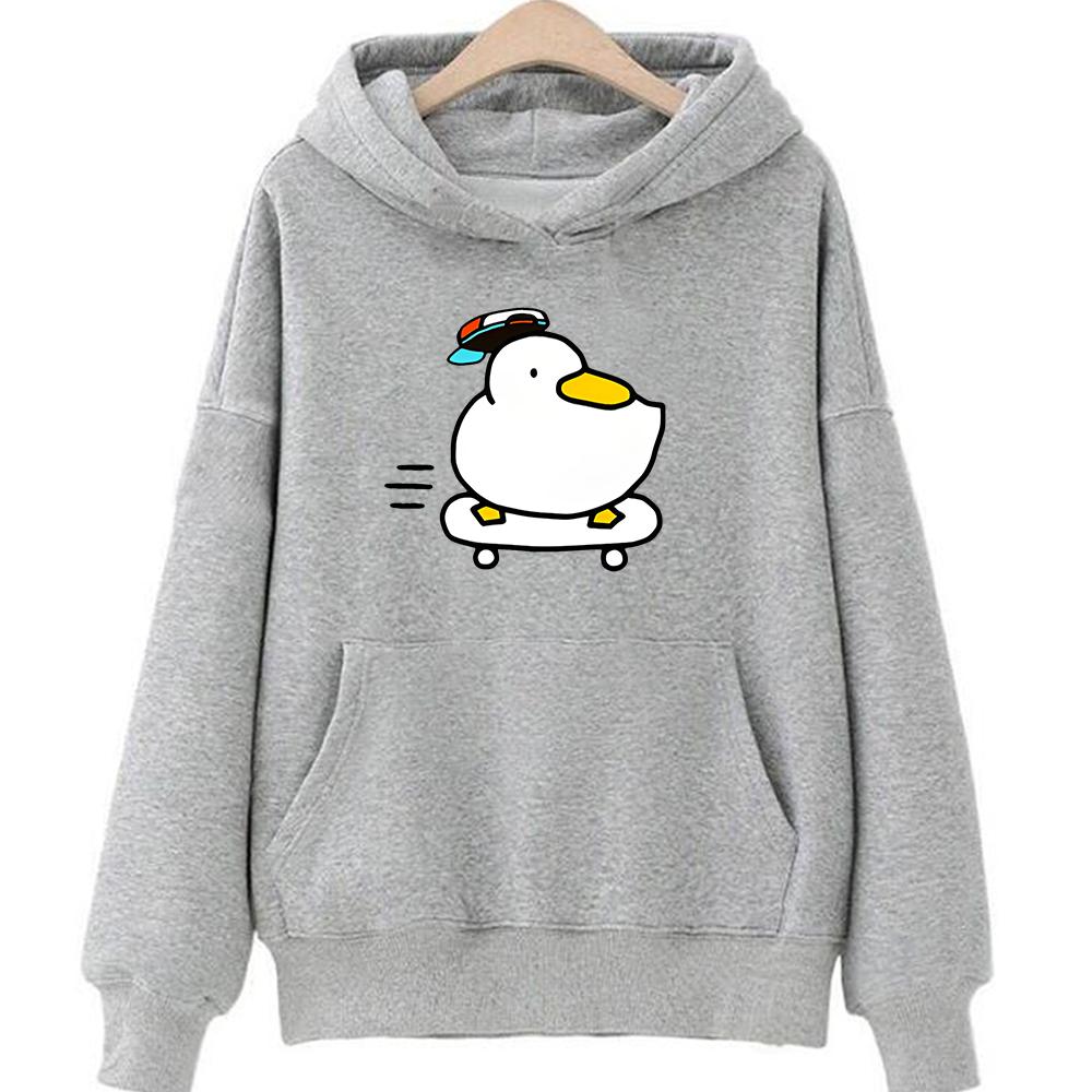 Толстовки с капюшоном в стиле аниме Hololive Skater Shuba Duck, эстетичная одежда, забавная женская осенне-зимняя толстовка Kawaii, толстовка Harajuku Sudaderas