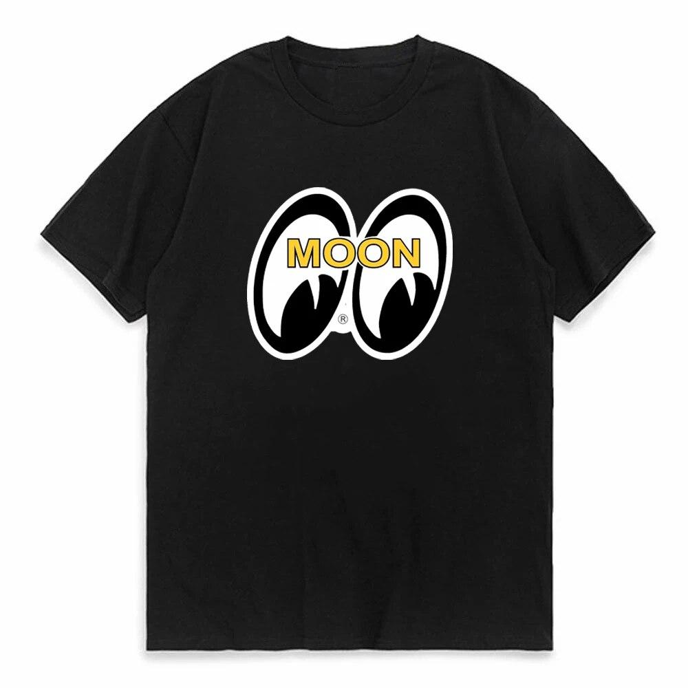 Классическая футболка с логотипом Mooneyes Moon Equized унисекс, черные хлопковые модные топы, уникальный подарок унисекс