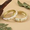 2Pcs Chunky Enamel Flower Bangles Set for Women Ethnic Style Hollowed Floral Cloisonne Bracelet Vintage Charms Jewelry Gifts