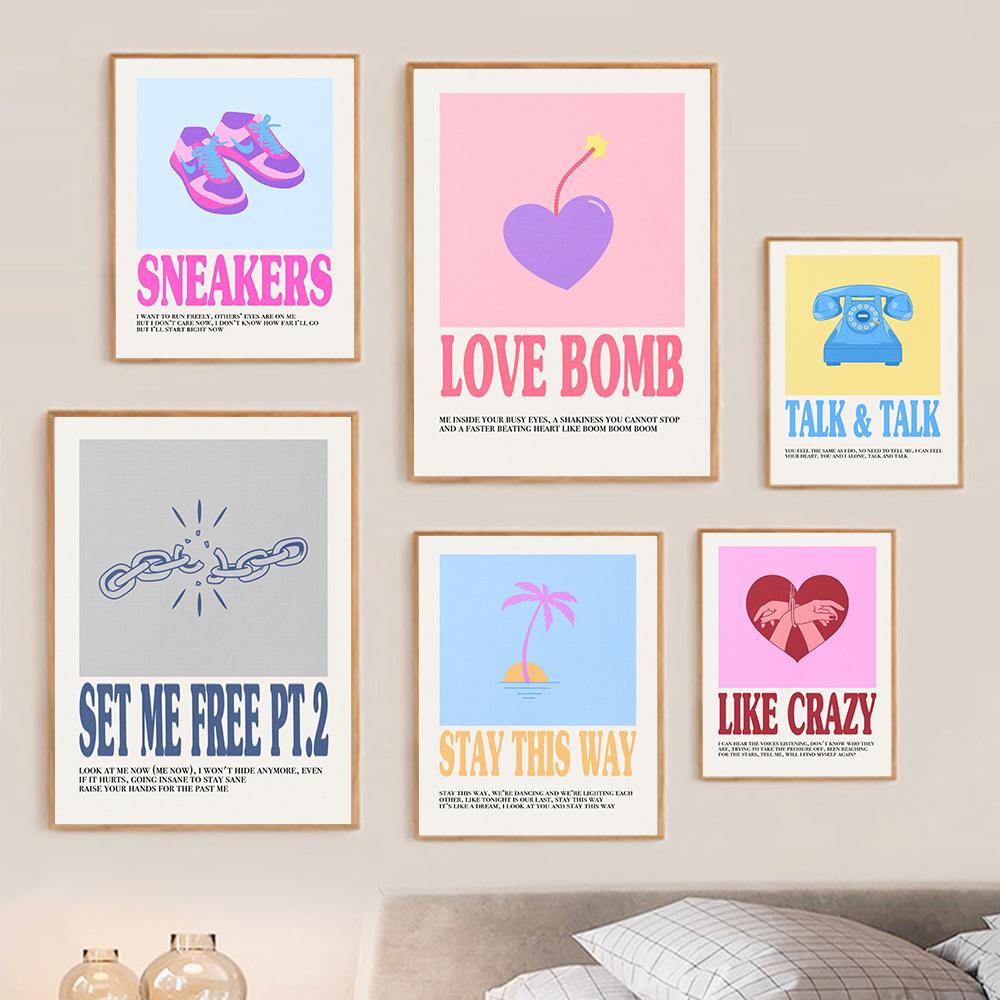 Fashion Color Poster Kpop Canvas Art Prints Painting Wall Picture For Living Boy Bedroom Room Modern Home Decoration Fans Gifts