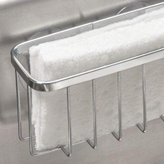 Корзина для хранения губки с быстрым дренажем, антидеформированный держатель для раковины из полированной нержавеющей стали, присоска, кухонные аксессуары