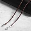 Шнур для ожерелья 45-65 см для женщин и мужчин, черный кожаный шнур, восковая веревка, кружевная цепочка с пряжкой из нержавеющей стали для изготовления ожерелья своими руками, ювелирных изделий