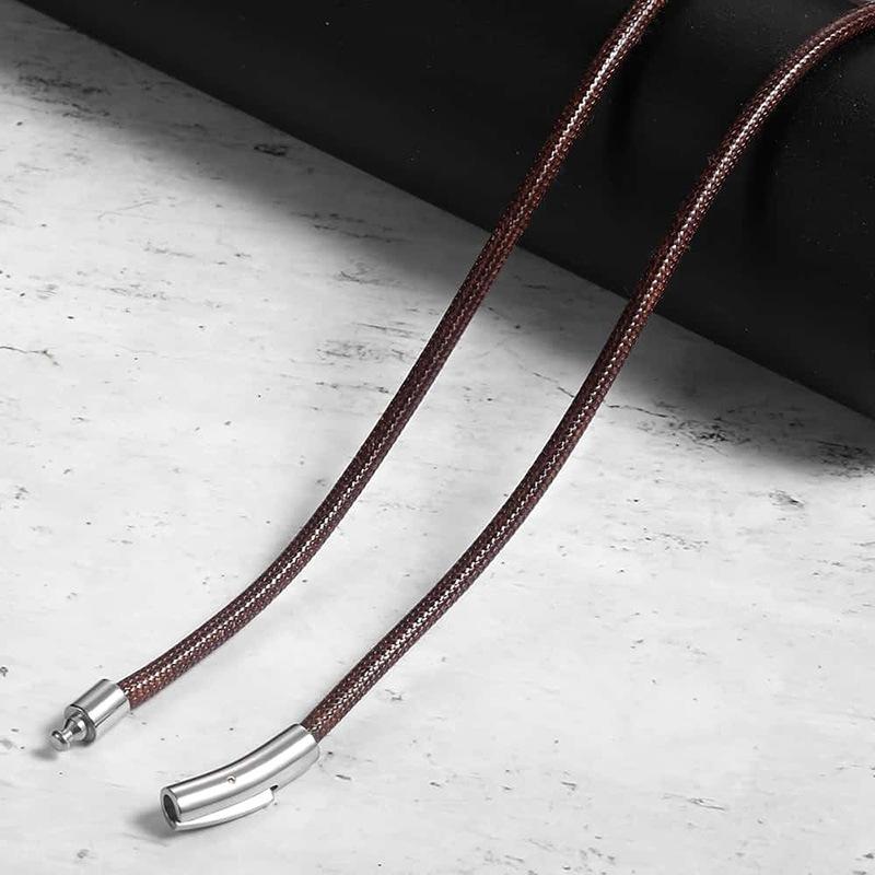 Шнур для ожерелья 45-65 см для женщин и мужчин, черный кожаный шнур, восковая веревка, кружевная цепочка с пряжкой из нержавеющей стали для изготовления ожерелья своими руками, ювелирных изделий