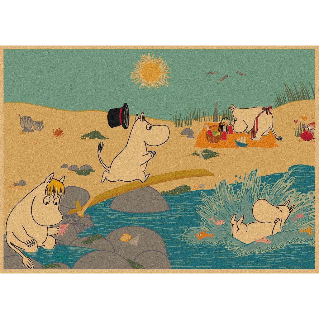 Moomin Family Retro Cartoon Poster Wall Art Mural 397