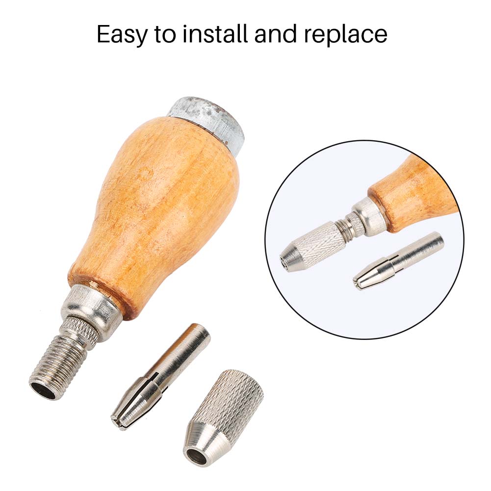 5 шт. Удобная деревянная ручка для напильника со сменными головками, аксессуары для ремонта ювелирных изделий