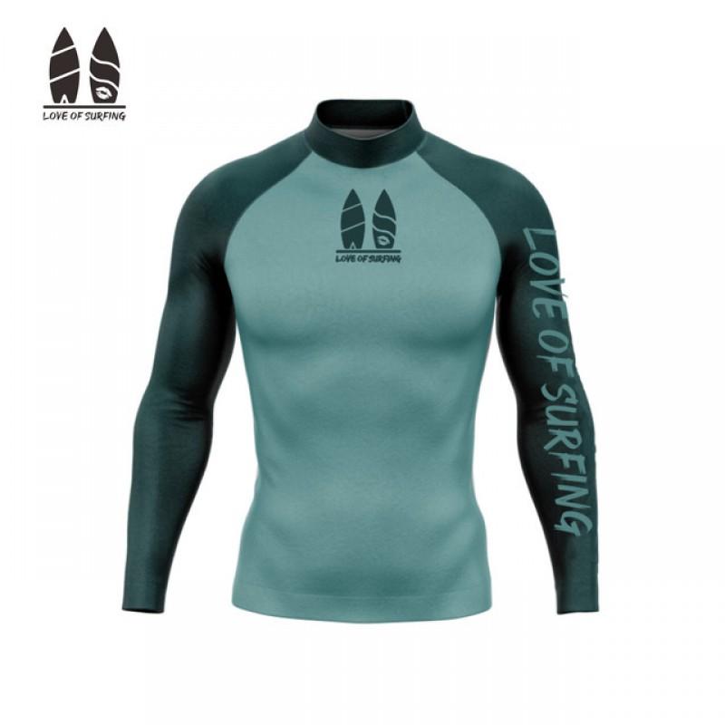 Mens Long Sleeve Quick-Dry Rash Guard Surfing Swimming Diving UV Protection Athletic Fit