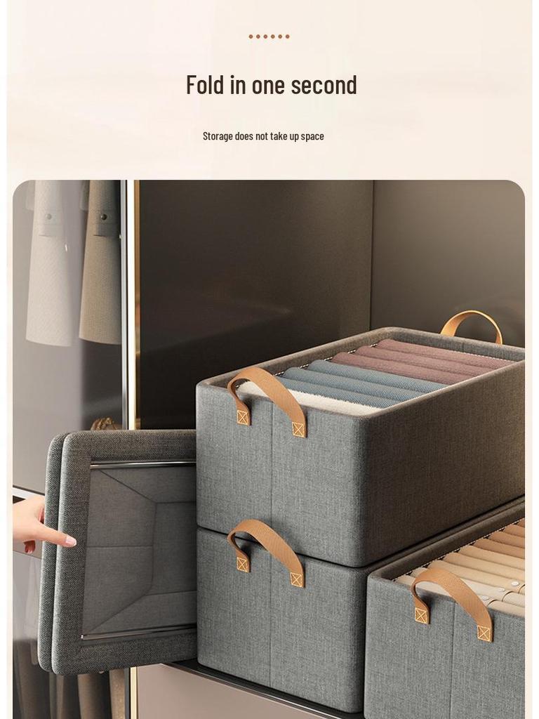 7-Piece Steel Frame Fabric Wardrobe Organizer Set