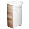 Standing Bathroom Cabinet with Sink, Oak, 50x86, Tim, with Extended Faucet