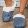 Couple's Autumn and Winter Anti Slip Cotton Slippers for Warmth and Wear Resistance, Solid Color Floor Plush Slippers