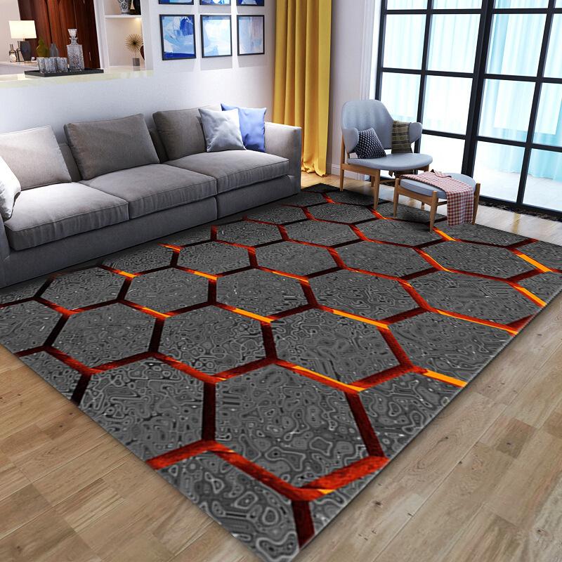 VIKAMA3D Stereo Vision Large Carpet Floor Mat Living Room Bedroom Decorative Floor Mat Absorbent, Non-Slip And Dirty Floor Mat