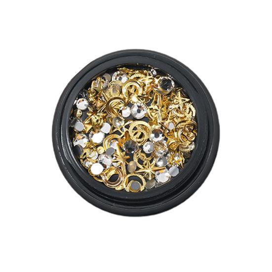 Yousheng 1 коробка DIY украшения для ногтей ажурные сплав звезда луна треугольник чешуйка 3D блестящие стразы подвески украшения для ногтей смешанные аксессуары