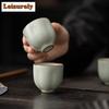 Azure Ru Kiln Porcelain Tea Cup Open Piece Single Master Cup Ceramic Tasting Tea Mug Nourishing Tea Bowl Chazhan Kung Fu Teaset
