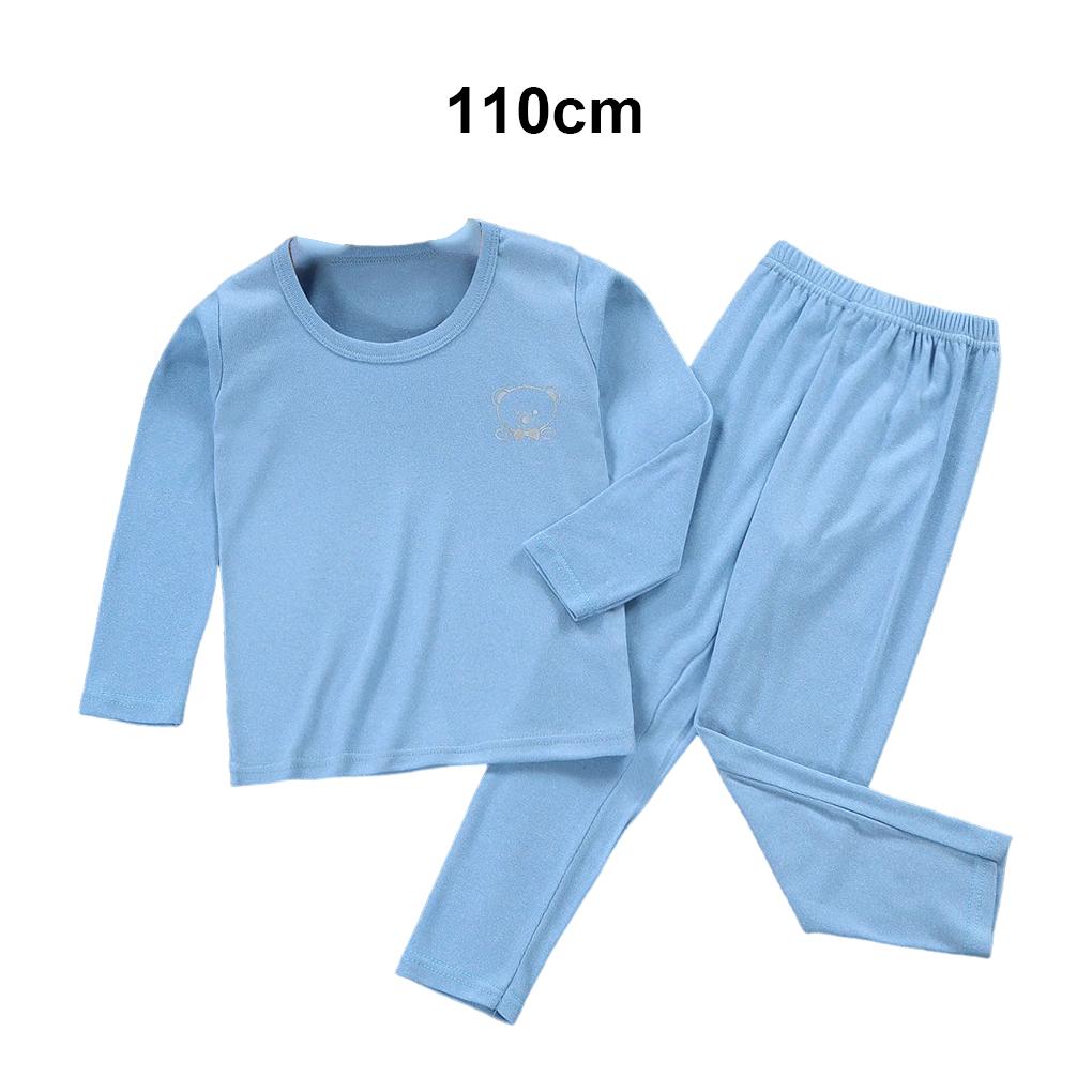 Kids Thermal Underwear Elastic Long Sleeve Round Neck Autumn Winter Home School Inner Wear Warm Tops Suit for Boys Girls