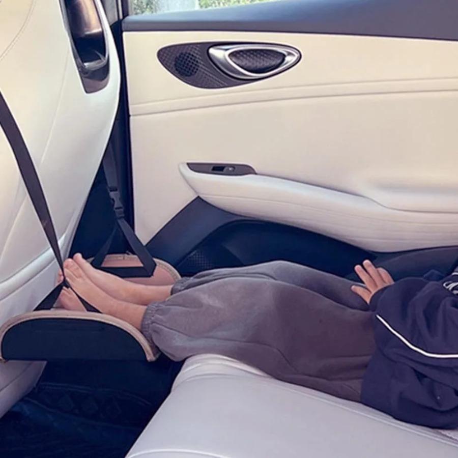 Детская мультяшная подставка для ног для автокресла, универсальная, в виде медведя, для путешествий в автомобиле, для отдыха ног, портативный коврик для ног на заднее сиденье автомобиля, подвесной гамак, подставка для ног