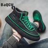 Autum High Top Boots Men's Leather Shoes Winter Fashion Warm Shoes Outdoor Sneakers Lace Up Non-Slip Running Ankle Boots Male