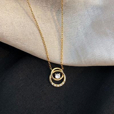 Ювелирные изделия Light Luxury Temperament Cross Circle, бриллиантовая цепочка на ключицу, корейский стиль для женщин