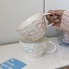 1 шт. Керамическая кружка с бантом, изысканная и простая кружка с бантом большой емкости для пары, подходит для украшения дома, для питья воды дома, для ужина при свечах,