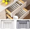 Storage Box Expandable Utensil Tray Plastic Kitchen Drawer Organizer  Kitchen Gadgets
