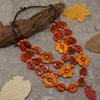 Wood Pendant Maxi Necklace Bohemian Flower Necklace Collar Ethnic Statement Choker