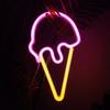 LED Neon Light Creative Shape USB/Battery Operated Flicker Free Ice Cream Neon Sign Lamp Desktop Ornament