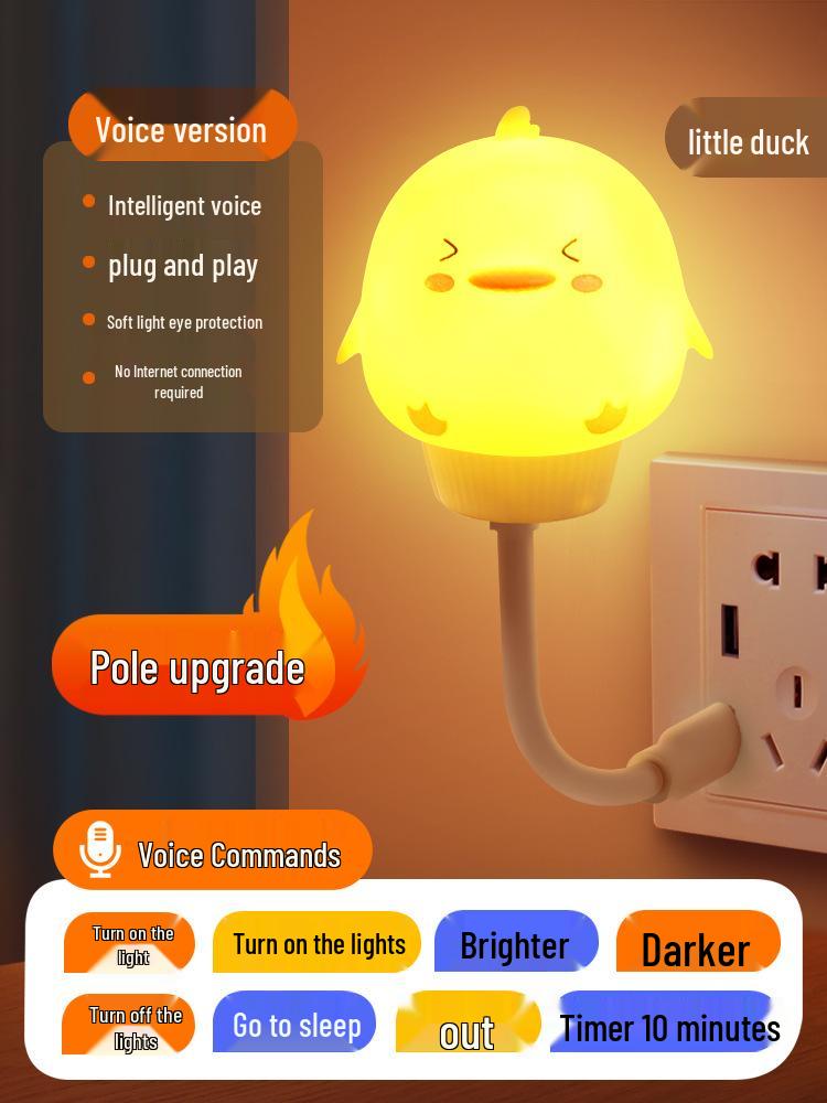 Voice-Activated Smart Night Light for Bedroom, Bedside, and Kids' Room