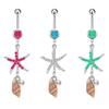 The New Puncture Jewelry Inlaid Diamond Shell Shell ,The Starfish Navel Ring Nail Navel Belly Navel Lip Nail Nail Nail Nails