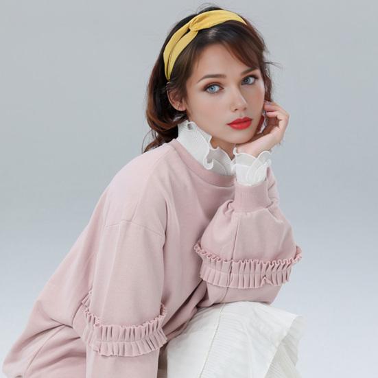 Fake Collar Lace Jacquard Tube Top Button Closure Adjustable Bust Solid Color Fake Collar Formal Casual Wear