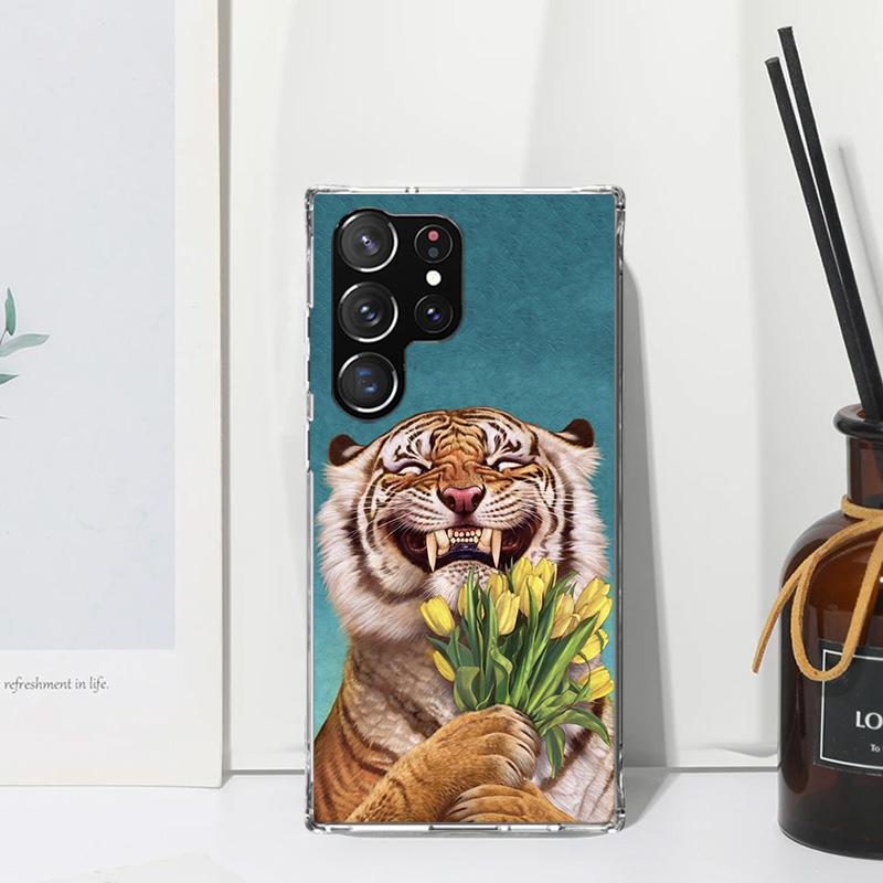 Superior Tiger Pattern Art Phone Case For Samsung Galaxy S26 S25 Edge S24 FE S23 S22 Ultra S21 Plus S20 + Art Fundas Back Cover