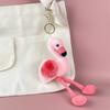 Long-haired Flamingo Doll Plush Toy Love Bird Doll Girl Heart Backpack Keychain Pendant Gift
