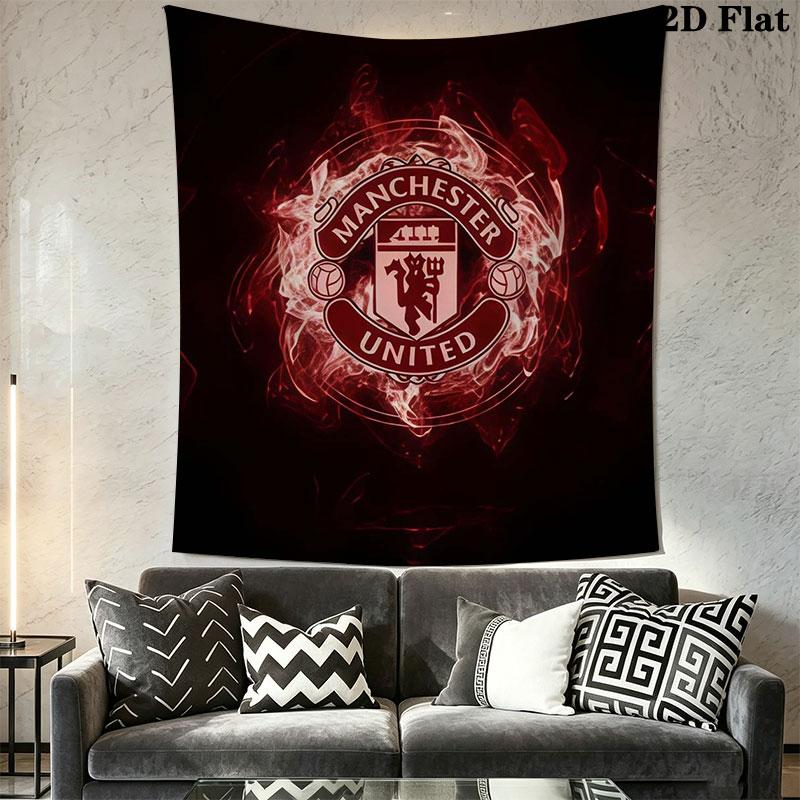 Man Utd E Wall Hanging Printed Fabric Blanket Decorative Tapestries for Bedroom Living Room Home Decor