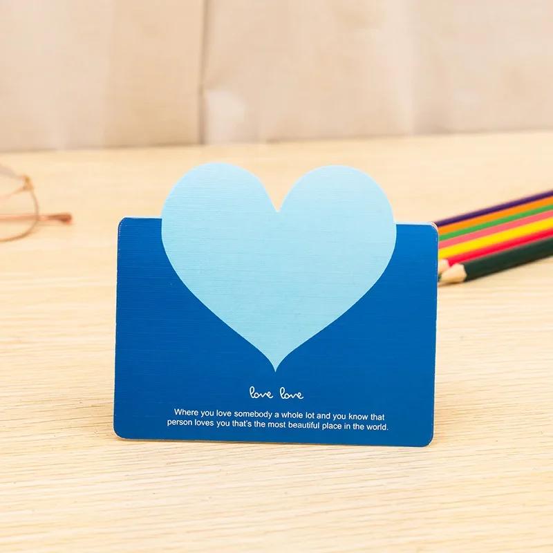 10 шт. милые складные открытки в форме сердца для влюбленных, поздравительные открытки на годовщину свадьбы, признание в любви, букет, подарочная коробка, украшение