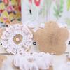 Artificial Burlap Flower Multifunctional Imitation Linen Rustic Bowknot Jute Faux Floral Decor for Christmas Tree