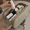 Travel Makeup Bag PU Leather Large Capacity Multifunctional Makeup Bags Portable Double Zipper Brush Cosmetic Toiletries Storage Bag