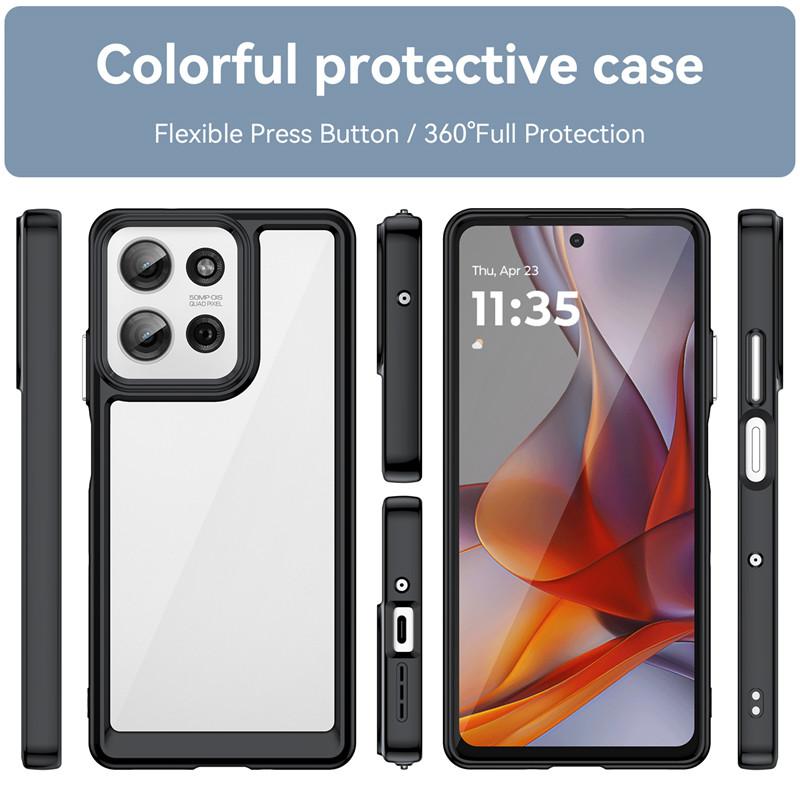 For Motorola Moto G75 5G Case For Moto G75 Cover 6.78 Inch Colorful Soft Edge Silicone Transparent Bumper For Motorola Moto G75