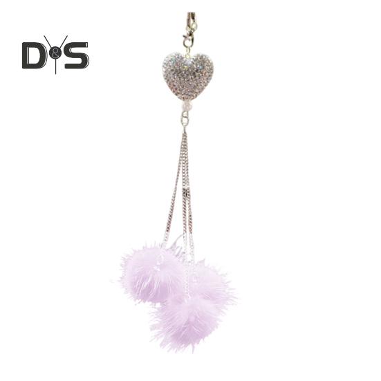 Подвесной кулон в форме сердца, аксессуары для зеркала заднего вида автомобиля со шнурком, легко подвешиваемые сверкающие подвесные подвески