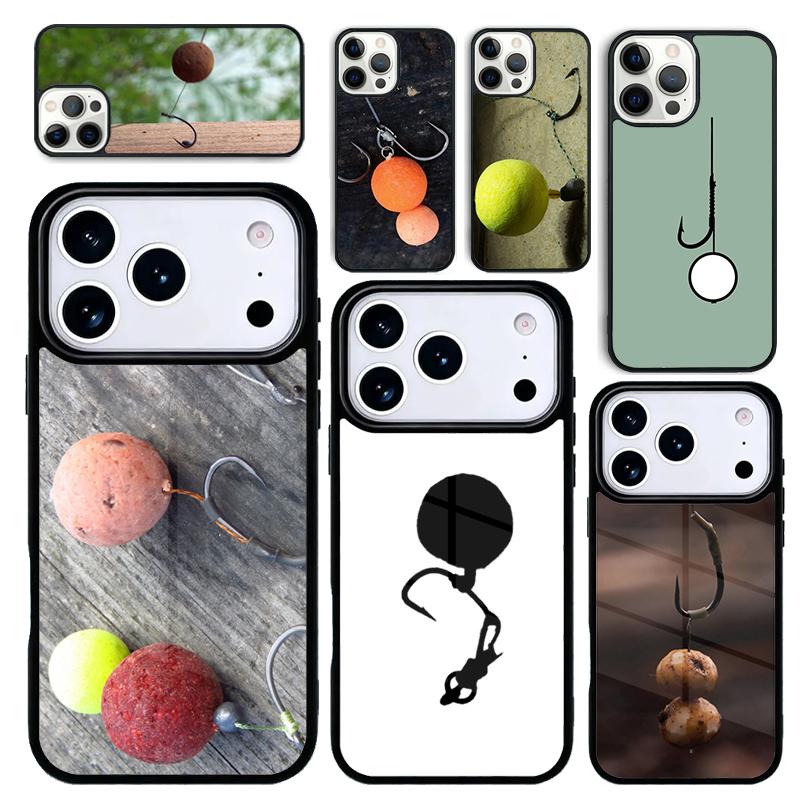 Чехол Case для iPhone 17 Air 16 Pro Max 15 Plus 11 13 Mini 14 12 Задняя крышка телефона Карповая рыбалка Бойлы Снасть Крючок