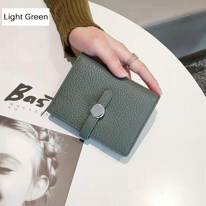 Новый брендовый дизайн, женские кошельки, короткий кошелек из натуральной кожи, модный бумажник с застежкой, 2-складной кошелек из телячьей кожи, держатель для карт