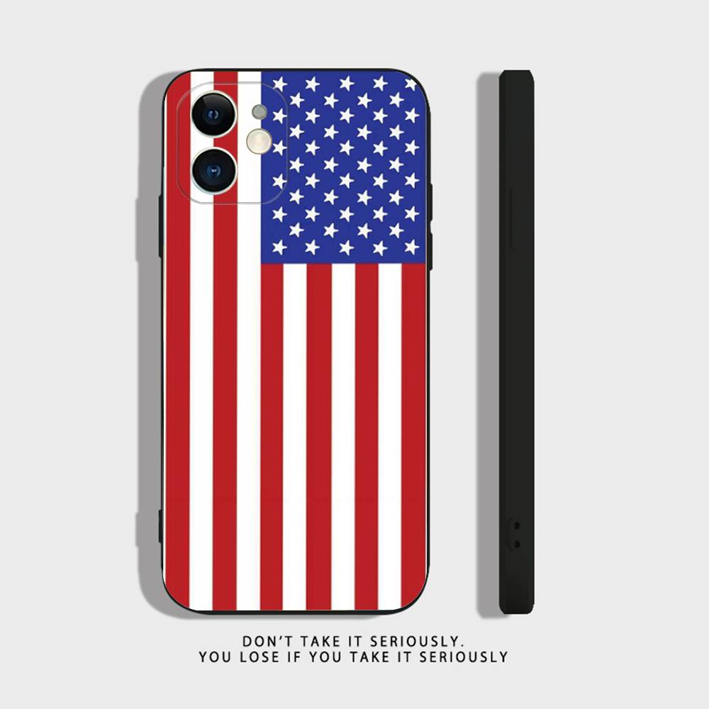 Америка США Флаг Крутой Чехол Для Телефона Для iPhone 17 16,15,14,13,12,11,Pro,XS,Max,XR,Plus,Mini Мягкий Силикон Черный Ударопрочный
