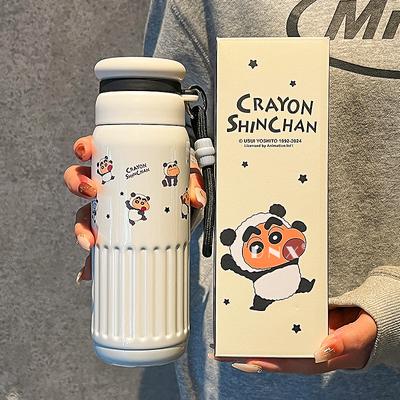 Crayon Small New Большая емкость Термос из нержавеющей стали Чашка-непроливайка для студентов, мультяшная чашка для пар, подарок на день рождения для мужчин и женщин