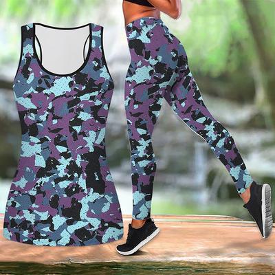 Костюм для йоги с камуфляжным принтом для женщин, модные леггинсы для тренировок, фитнес-спорта, повседневные штаны для йоги